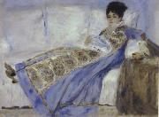 Pierre Renoir Madame Monet Reclining on a Sofa Reading Le Figaro USA oil painting artist